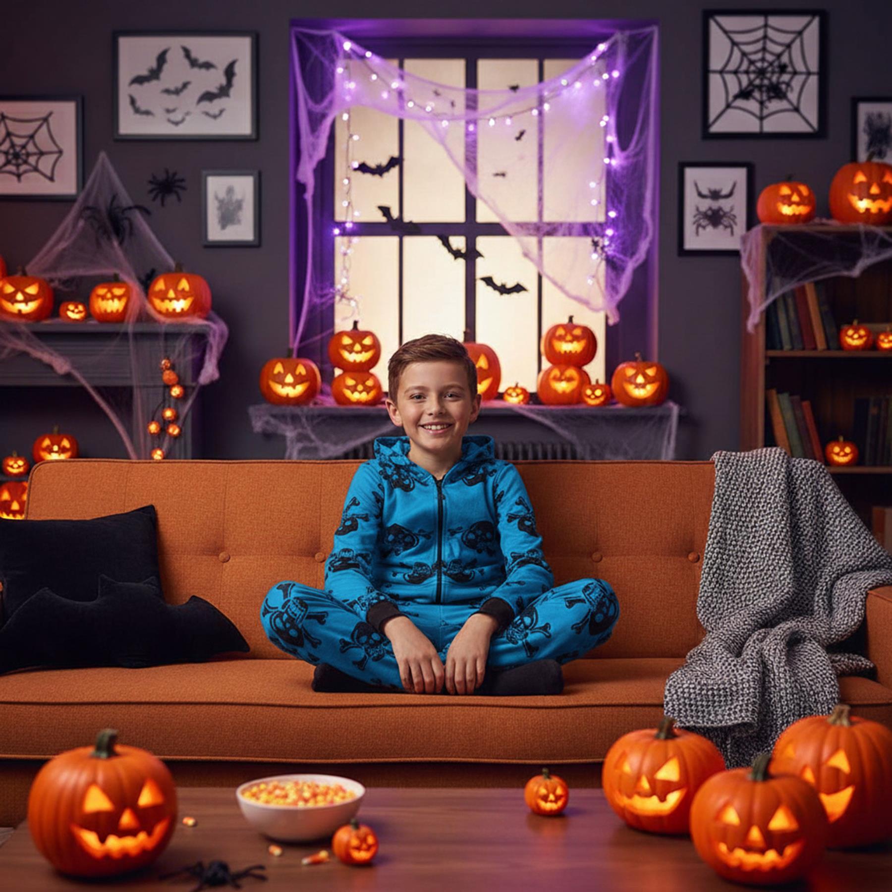 Kids Girls Boys One Piece Halloween Print Onesie