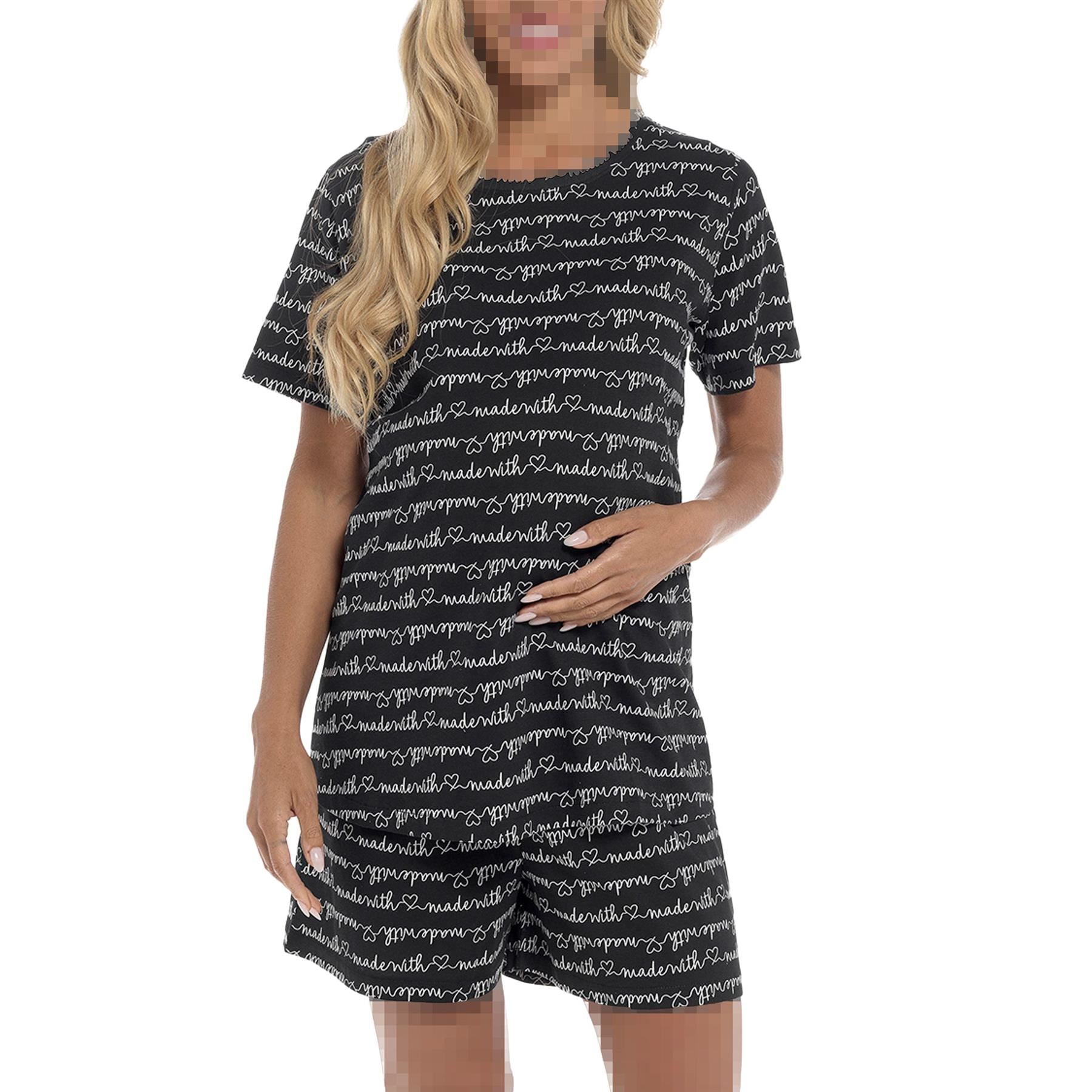 A2Z Ladies Maternity Shorts Pyjamas Set Printed Pregnancy Nightwear PJS Set