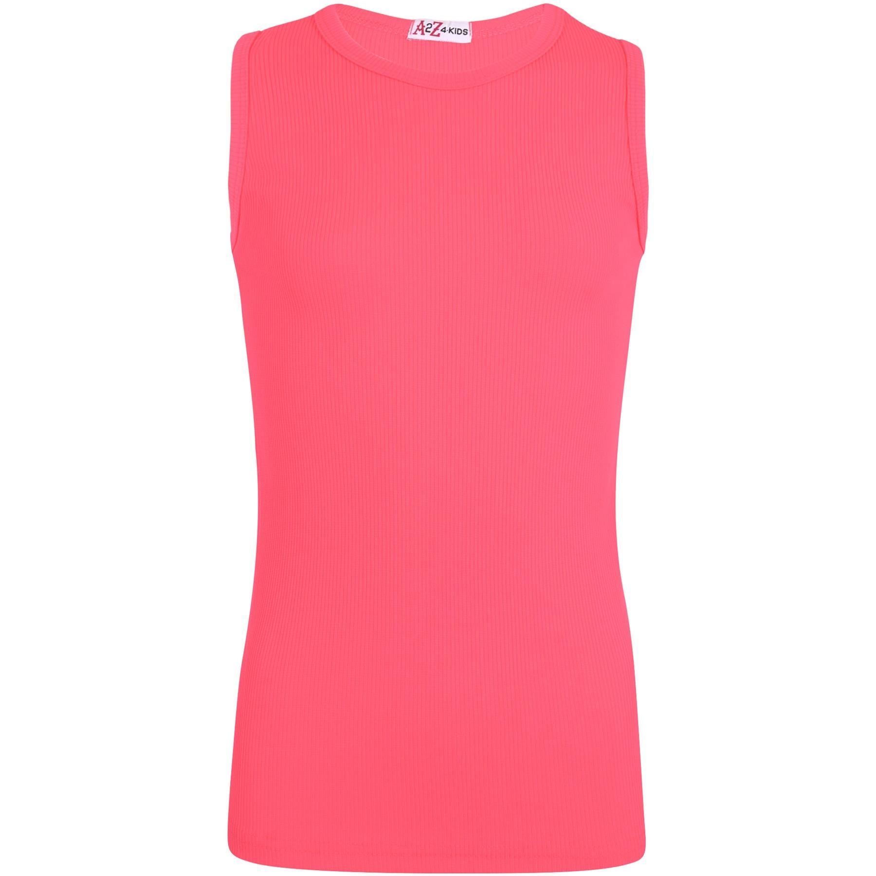 Kids Girls Boys Childrens Vest Top Tank Top Fitted 100% Rich Cotton 2-13 Years