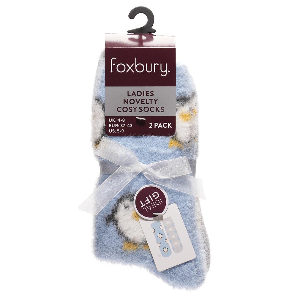 A2Z Ladies 2 Pack Novelty Chenille Cosy Socks Soft Brushed Warm Winter Socks