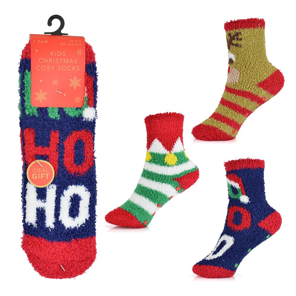 A2Z 4 Kids Girls Boys Socks 3 Pack Novelty Xmas Stylish Winter Warm Cozy Socks