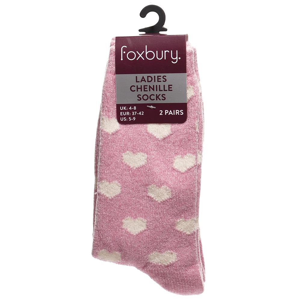 A2Z Ladies 2 Pack Novelty Chenille Cosy Socks Soft Brushed Warm Winter Socks