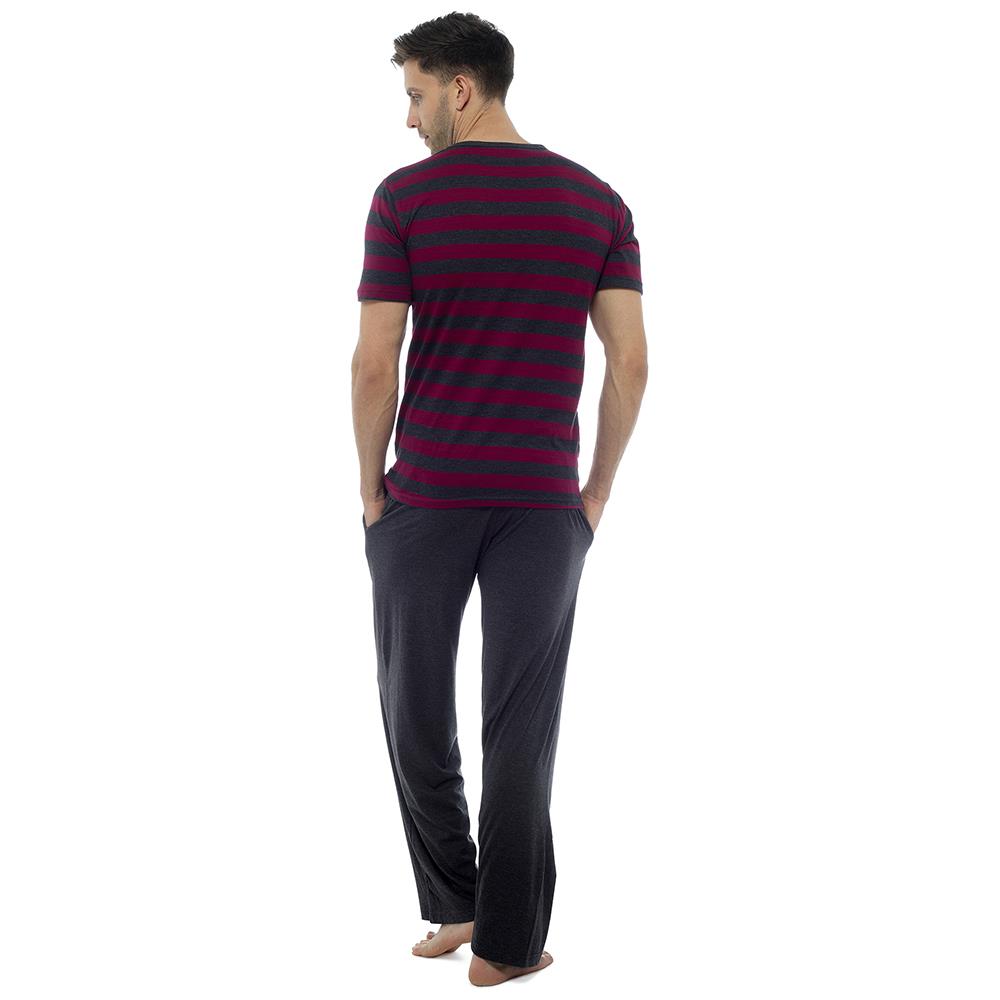 A2Z Men's Cotton Jersey Striped Pyjama Short Sleeve Tee Sleepwear Loungewear Pjs