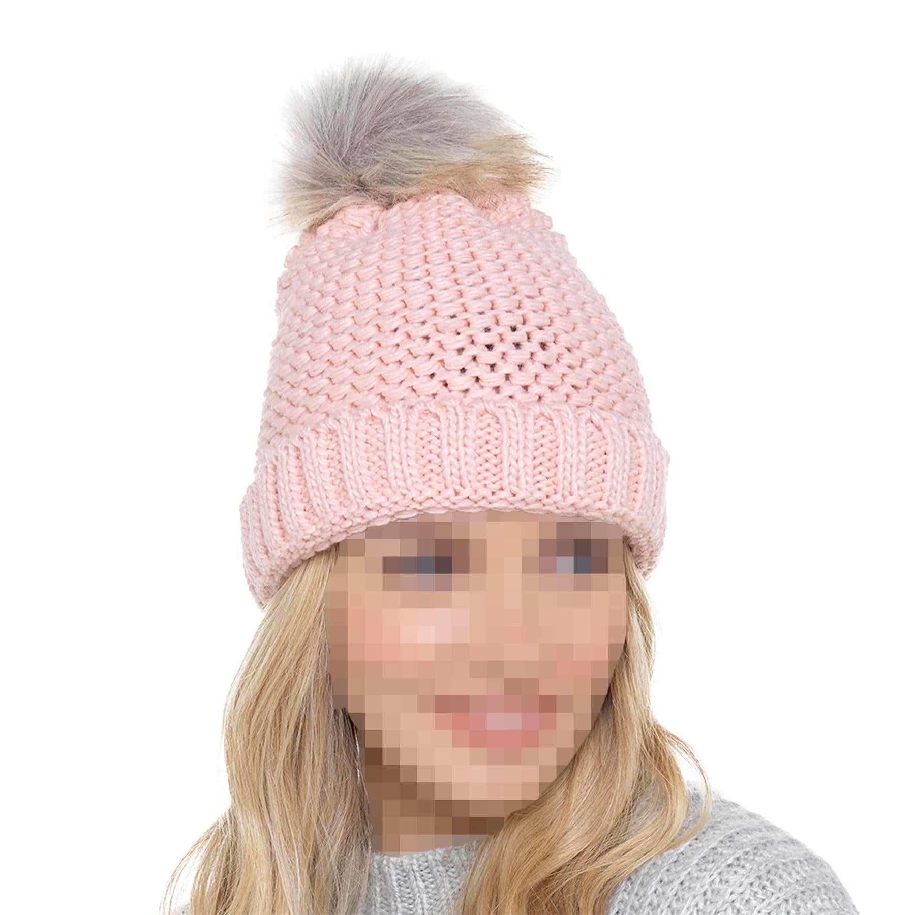 A2Z Ladies Hat Chunky Knit Beanie Bobble Pom Pom Stylish Winter Warm Cozy Hats