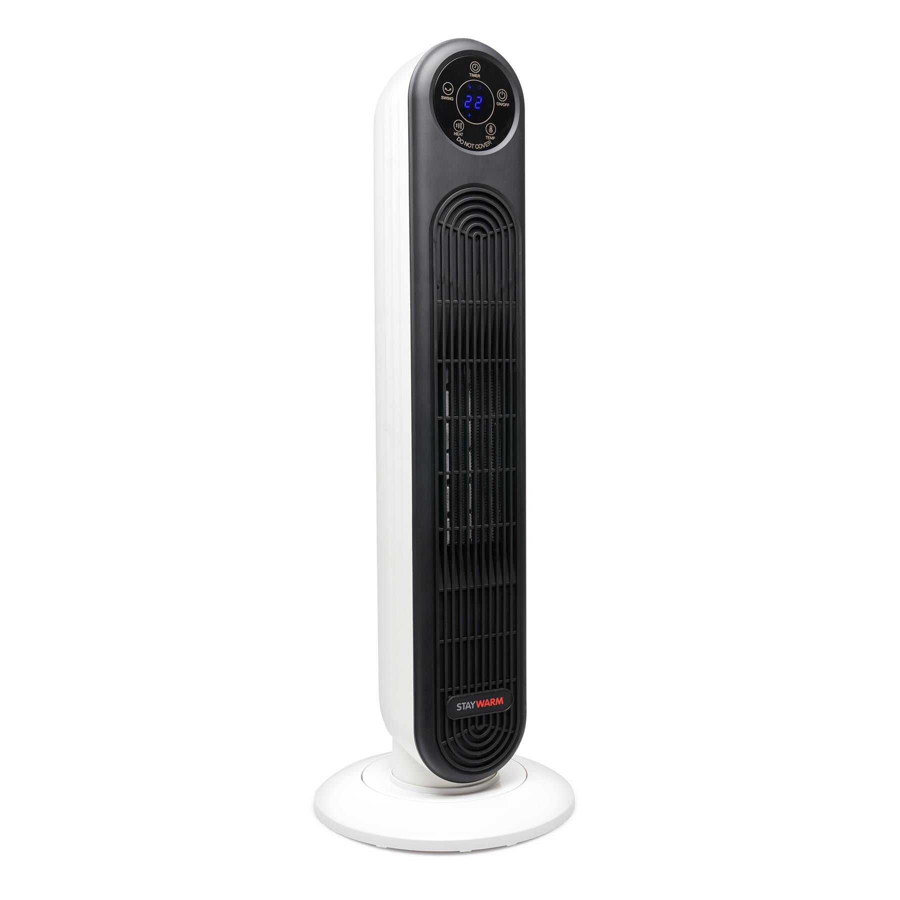 2000w Oscillating PTC Ceramic Tower Fan Heater remote control 2 Heat Settings