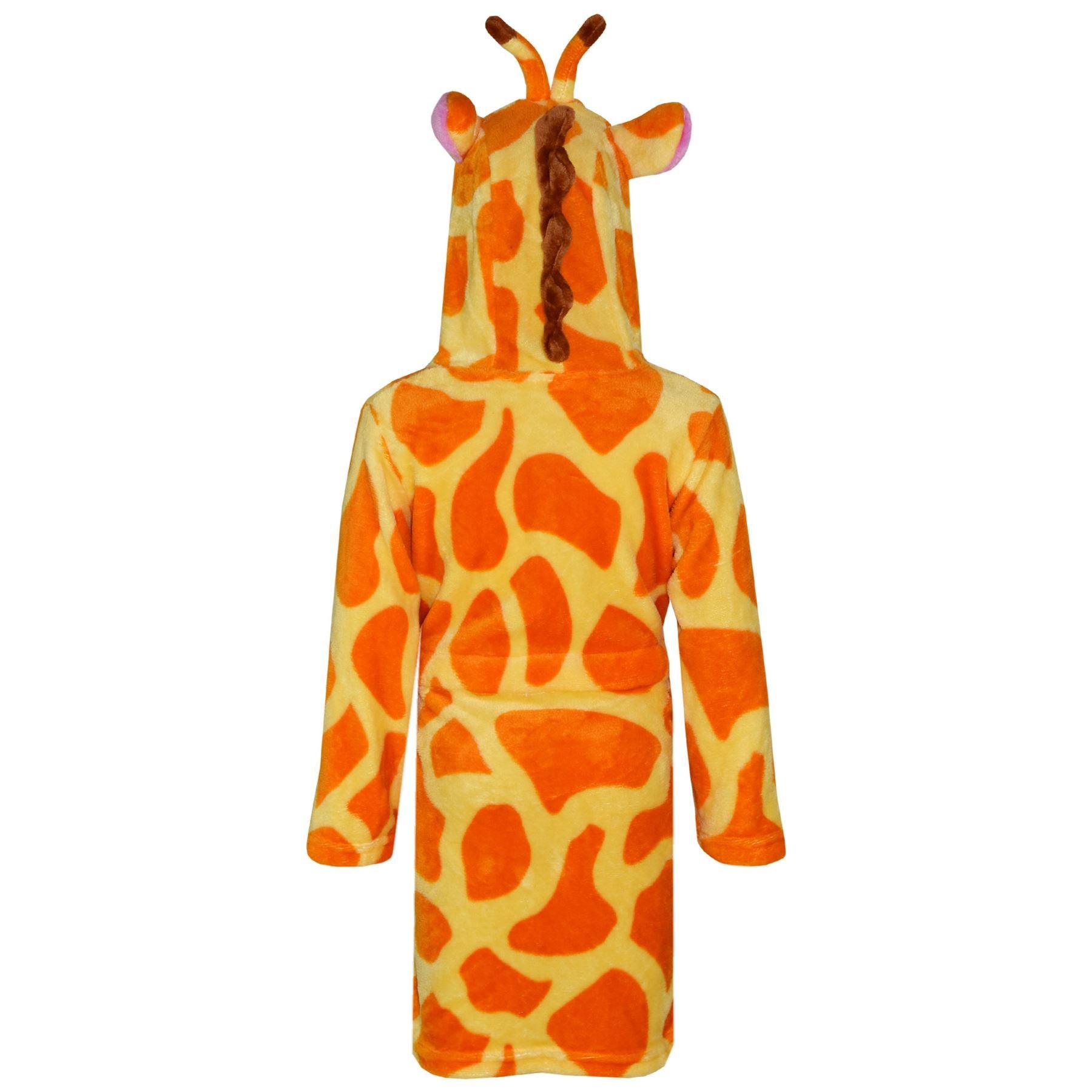 Kids Girls Bathrobe 3D Animal Giraffe Amber Fleece Dressing Gown Loungewear 2-13