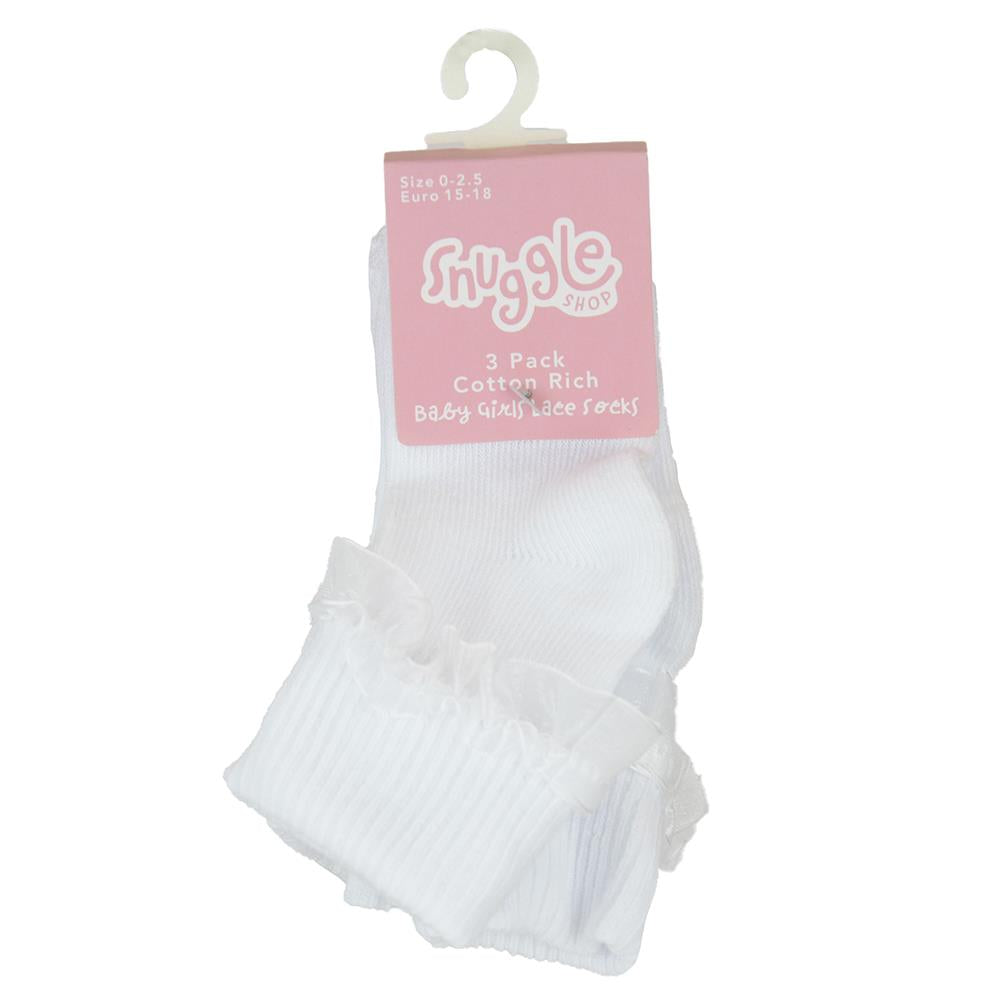 Infant Toddler Baby Girls Lace Frilly Socks Pack of 3 Kids Newborn Socks