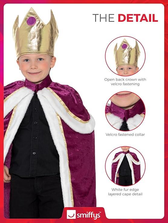 Smiffys Kiddy King Christmas Nativity Kids Childs Fancy Dress Costume