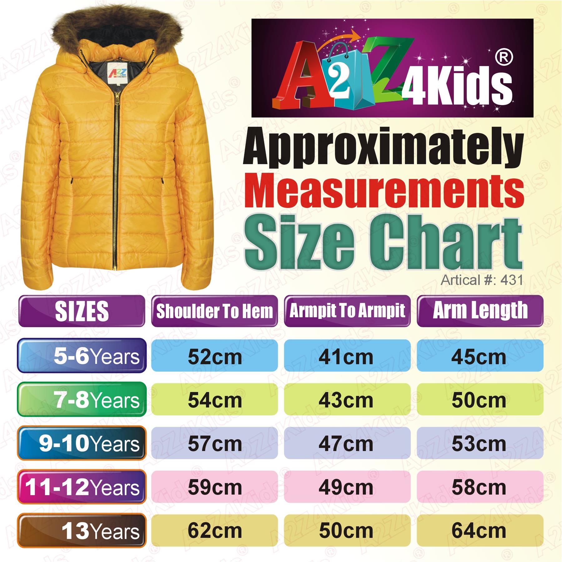 Kids Girls Jackets Mustard Puffer Padded Quilted Detachable Hood Faux Fur Coats