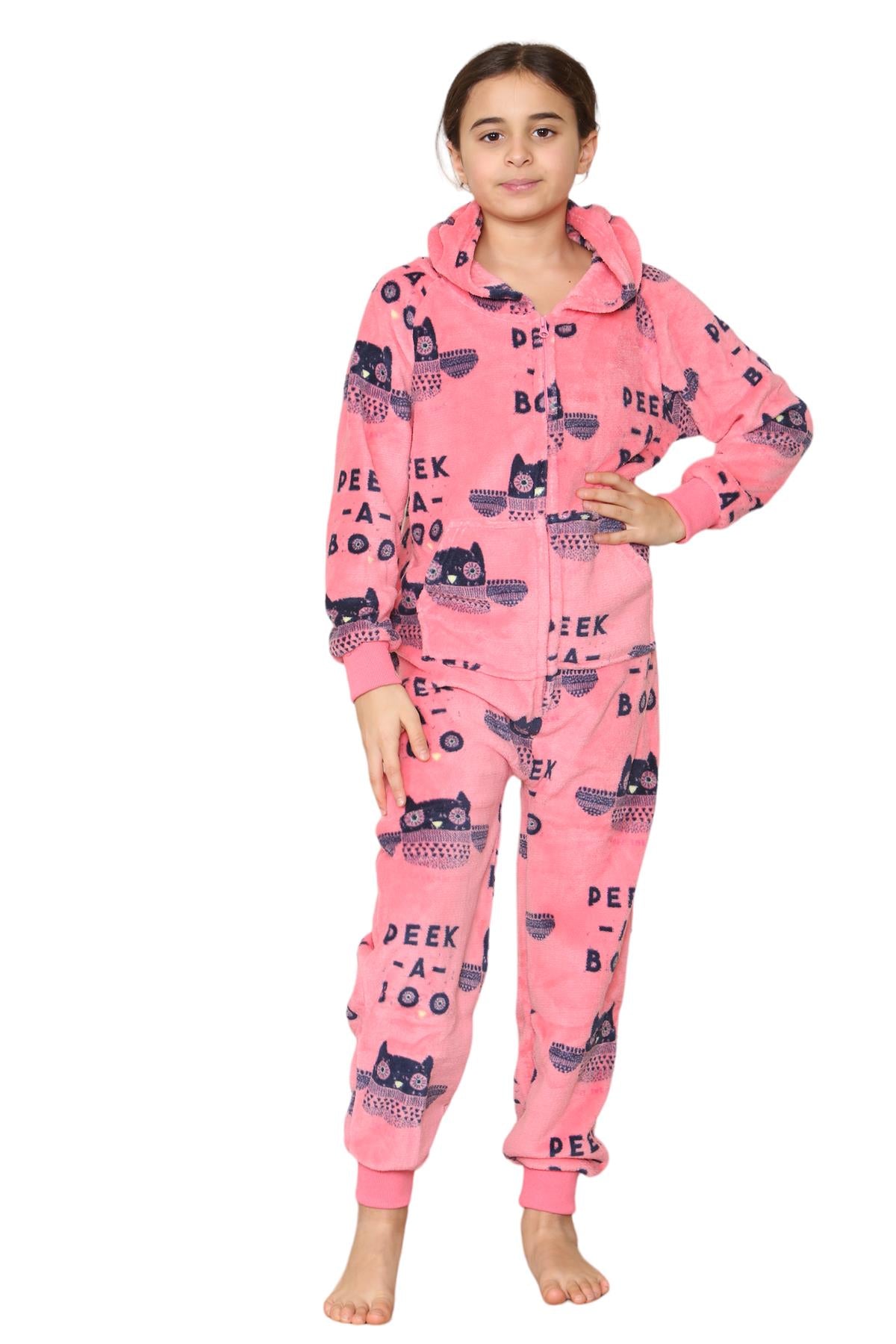 Kids Fleece A2Z Onesie One Piece Pyjamas PeekaBoo Print Sleepsuit For Boys Girls