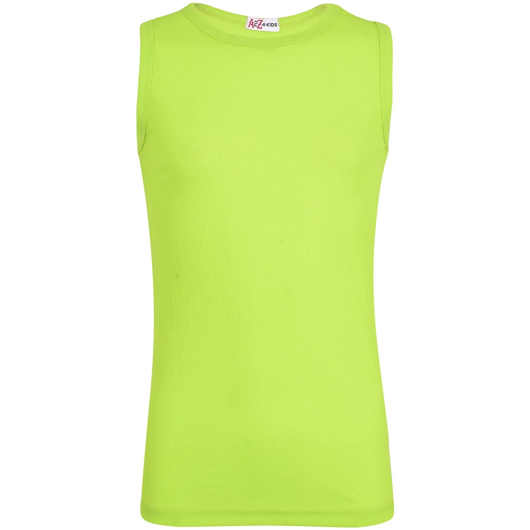 Kids Girls Boys Childrens Vest Top Tank Top Fitted 100% Rich Cotton 2-13 Years