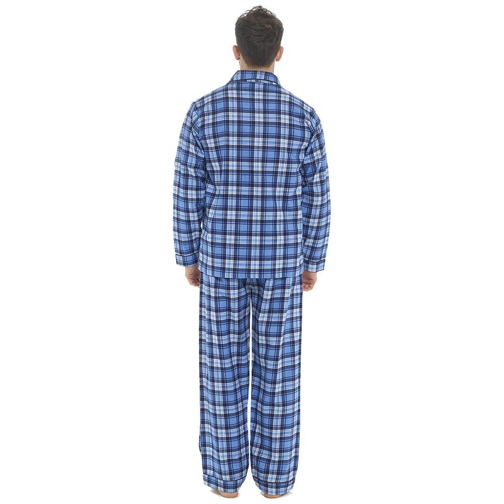 A2Z Mens Pyjama Traditional Check Brushed Cotton PJS Pyjama Set 2 Piece Top Set