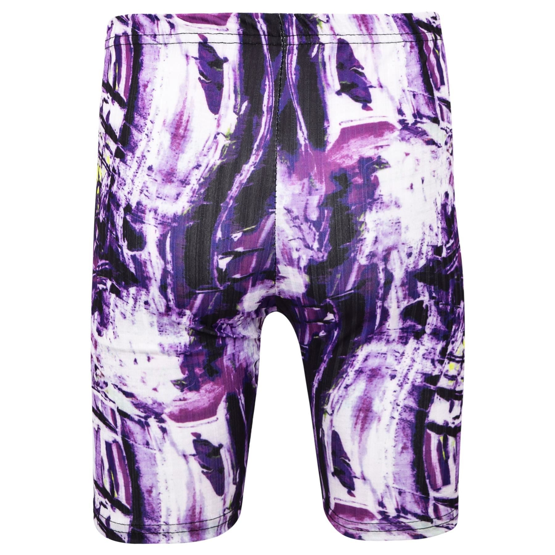 Kids Girls Shorts Tie Dye Printed Summer Fashion Stretchy Knee Length Half Pants