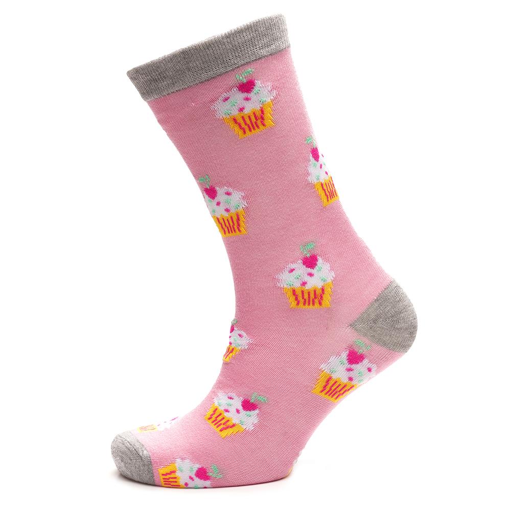 Ladies 3 Pack Black Heel & Toe Pattern Stripe Spot Novelty Drinks Cakes Design