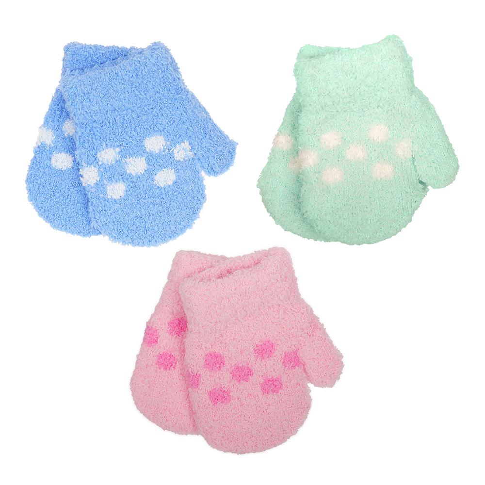 A2Z 4 Kids Baby 3 Pack Mittens Toddler Winter Warm Knitted Full Finger Gloves