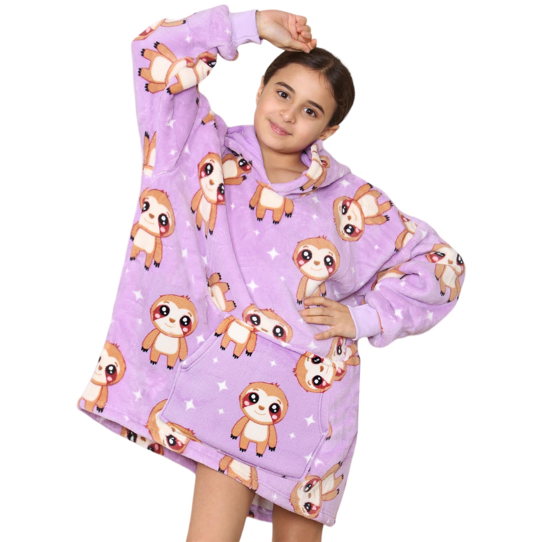 Kids Girls Boys Ultra Soft Oversized Hoodie Snuggle Plush Sherpa Fleece Lining