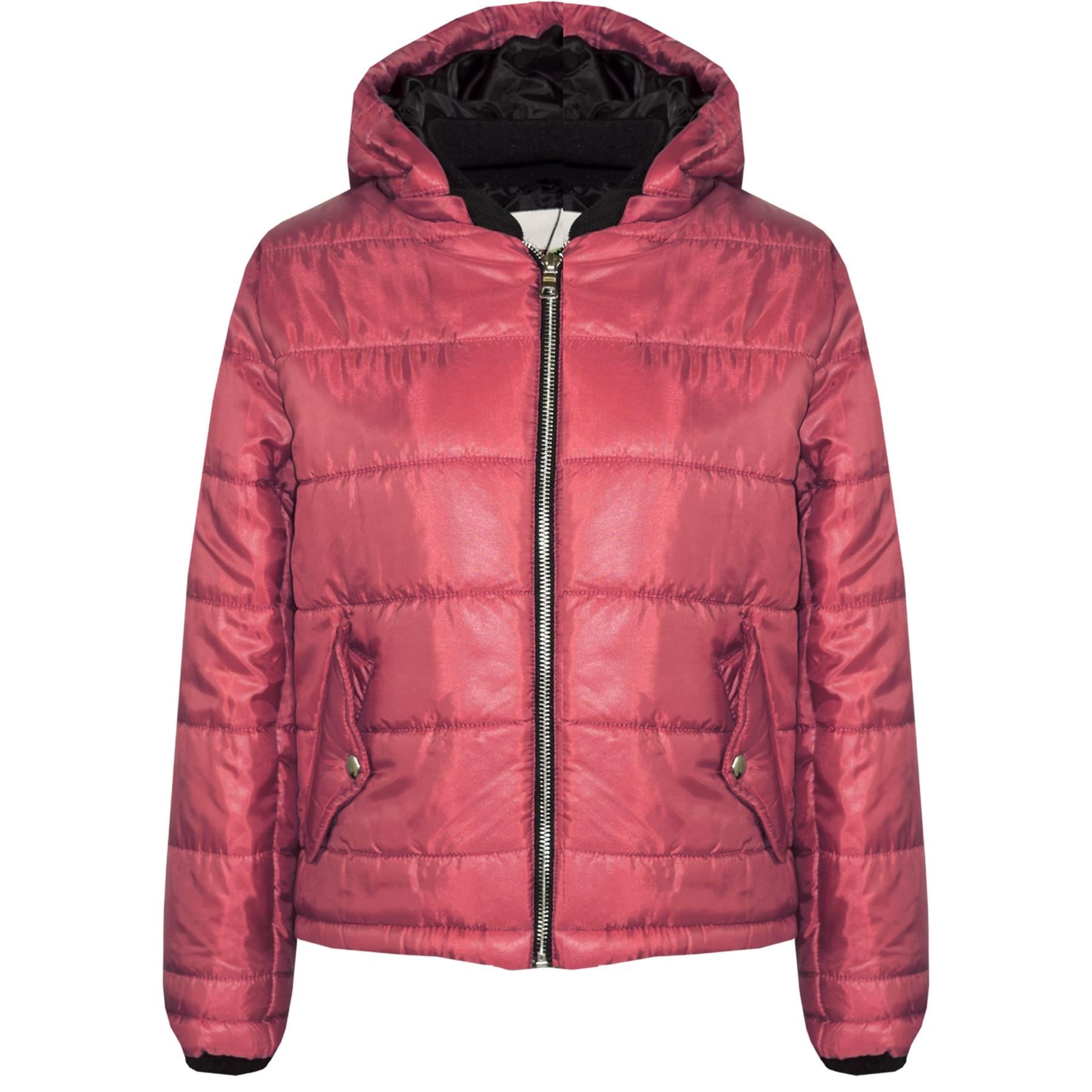 Kids Girls Wine Bella Hooded Padded Jackets - Kids Clothing Store