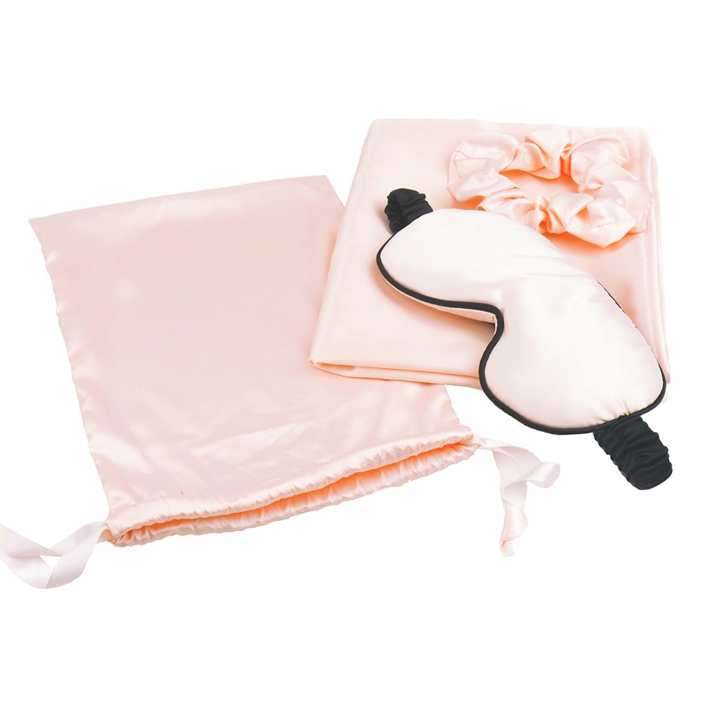 A2Z Satin Pillowcase Adjustable Sleeping Eye Mask Hair Volume Scrunchie Gift Set