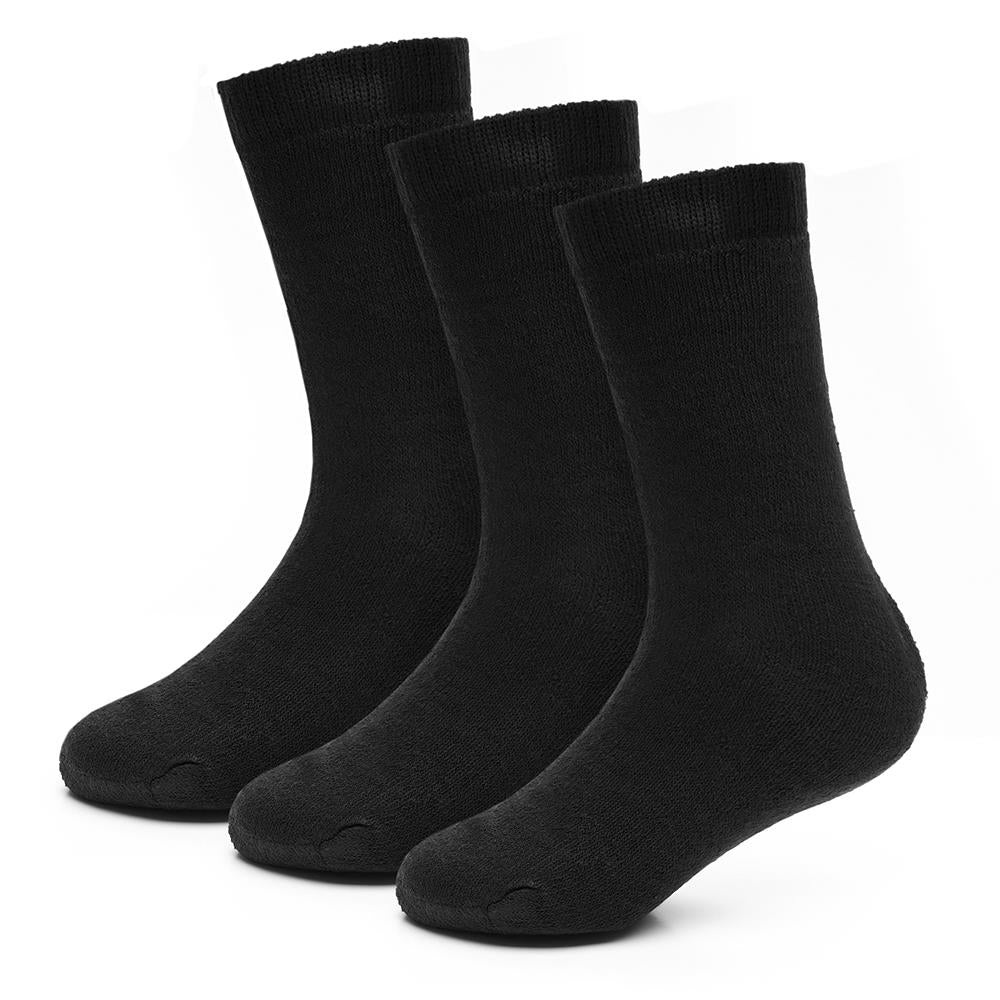 Kids Boys Thermal Socks Winter Warmth Thick Insulated Cosy Black Warm Socks