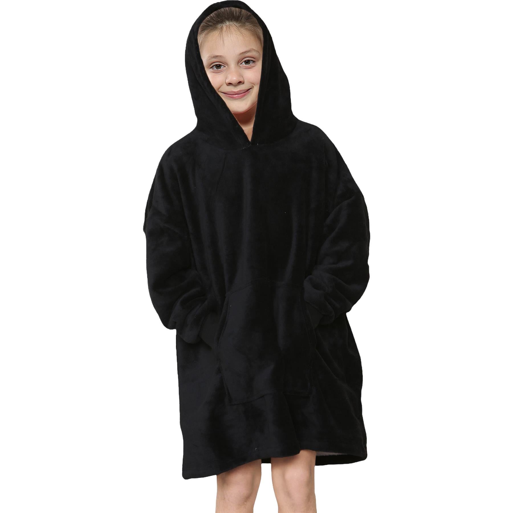 Kids Girls Boys Soft Oversized Hoodie Snuggle One Size With Sherpa Fleece Lining