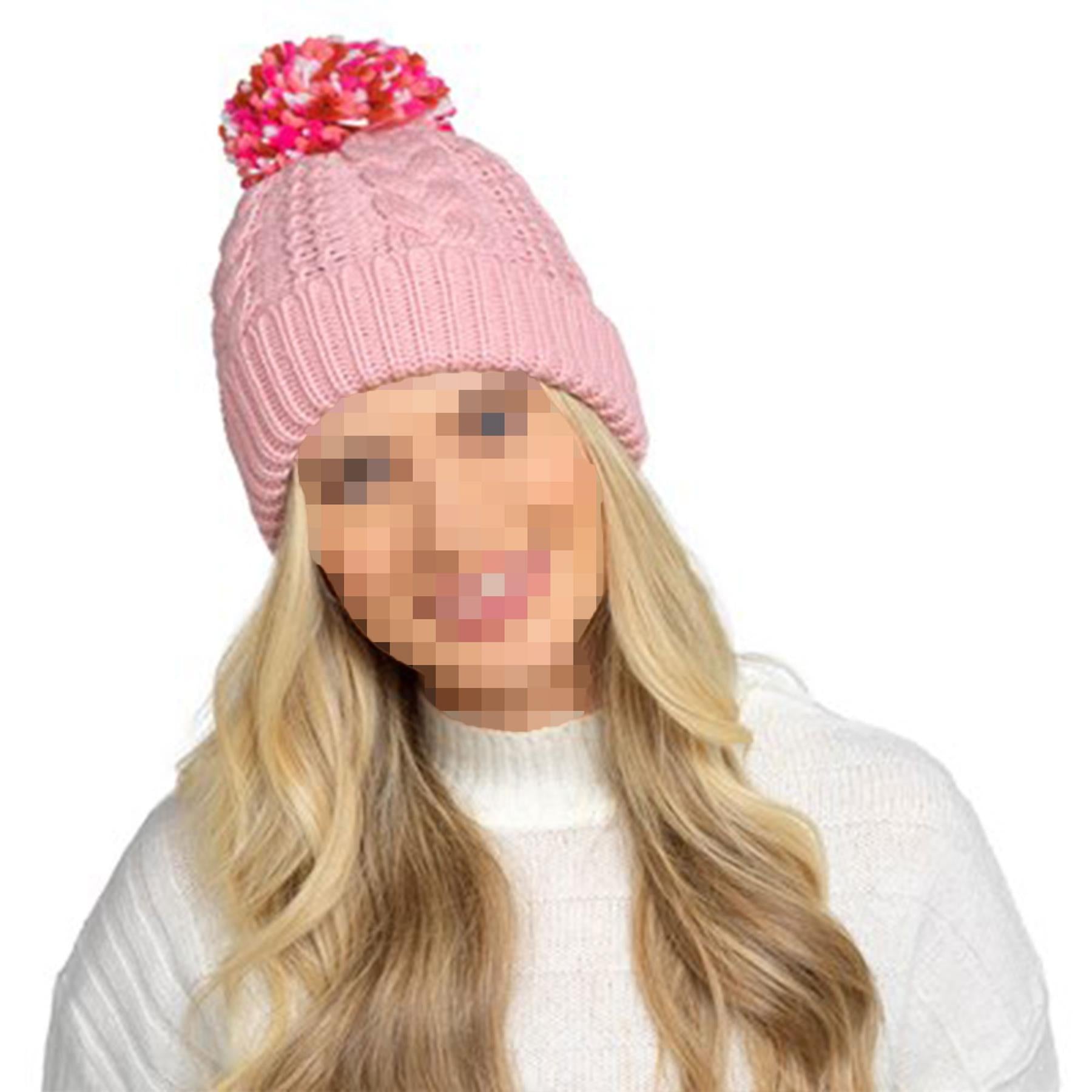 A2Z Ladies Hat Cable Knitted Detachable Pom Pom Stretchy Winter Warm Cazy Caps