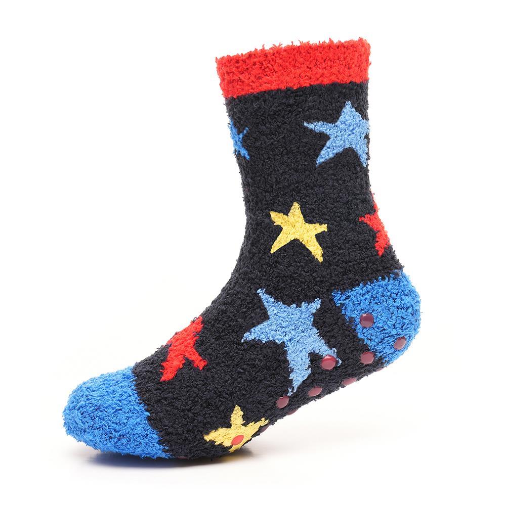 Kids Boys Soft Fluffy Slipper Socks Warm Winter Non Slip Gripper Cosy Socks