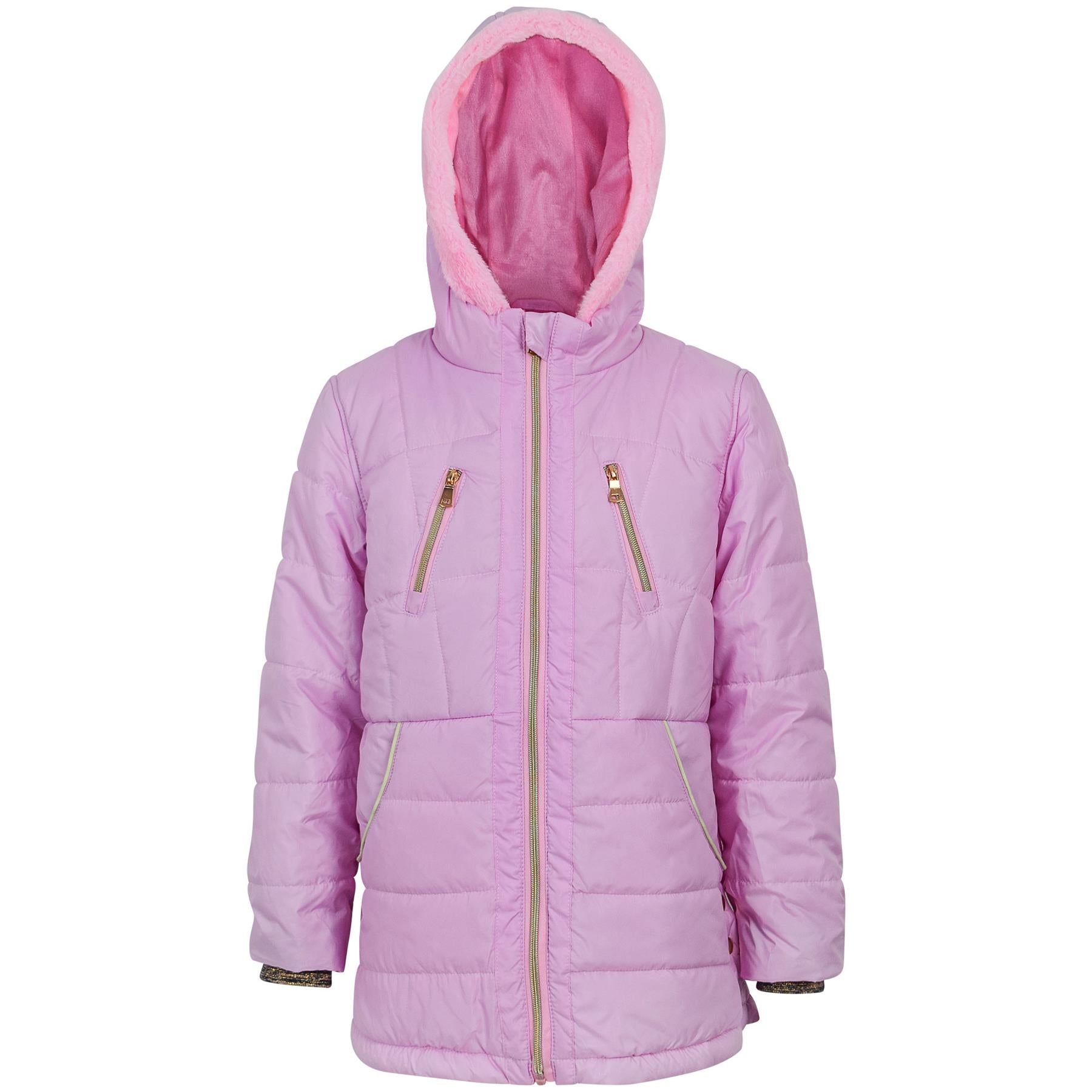 Kids Girls Longline Fashion Baby Pink Padded Jacket - Kids Clothing Store