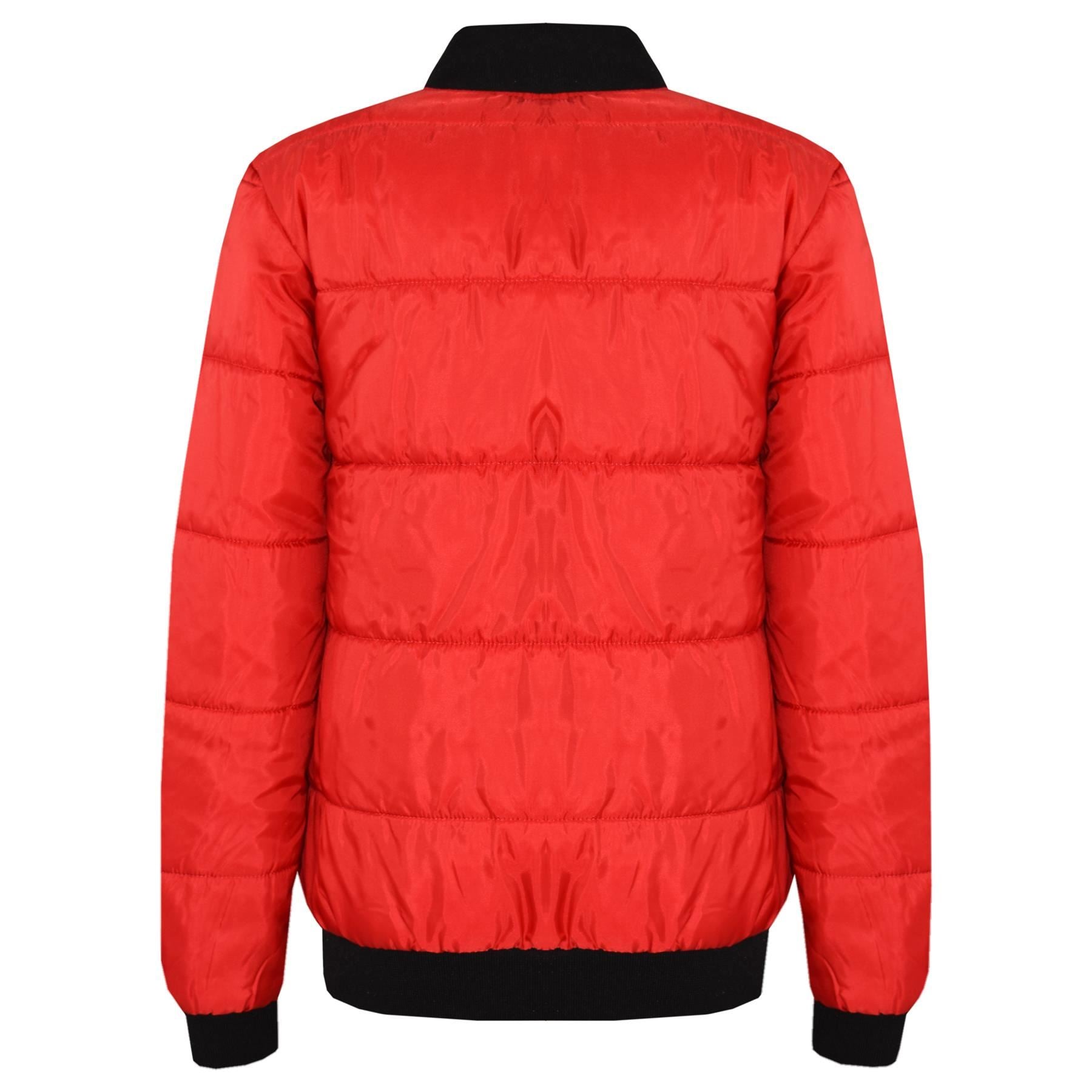 Kids Bomber Red Jacket For Girls Boys Lightweight Puffer Coat
