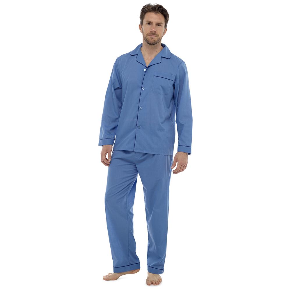 Men's Traditional Pyjama Set Button Through Contrast Sleepwear Loungewear Dress