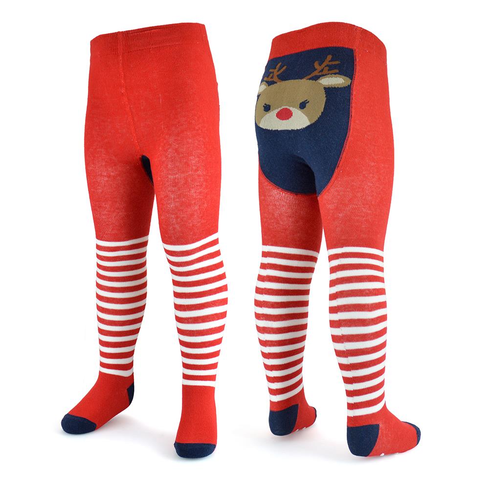 Baby Girls Pack Of 2 Xmas Novelty Tights Cotton Rich Warm Stretchy Soft Leggings