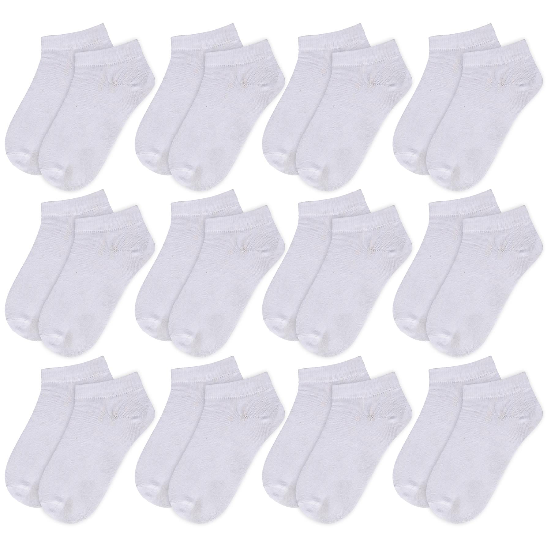 A2Z 4 Kids Girls Boys 12 Pack Plain Trainer No Show Socks Cotton School Socks