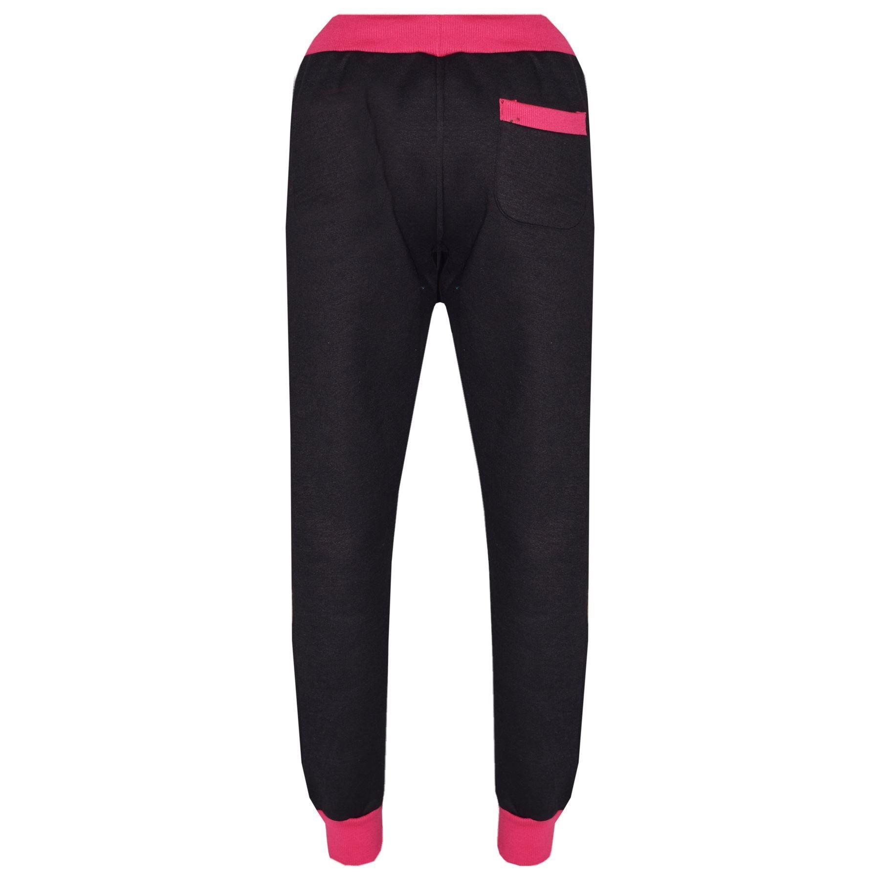 Kids Girls The Power Design Jogger Black & Pink Tracksuit