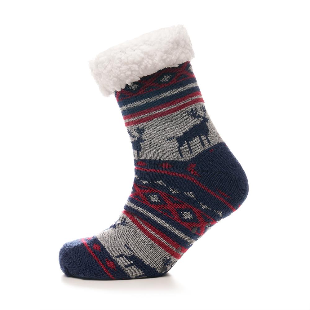 Mens Socks Fairilse Lounge Fluffy Sherpa Fleece Lining Christmas Gripper Socks