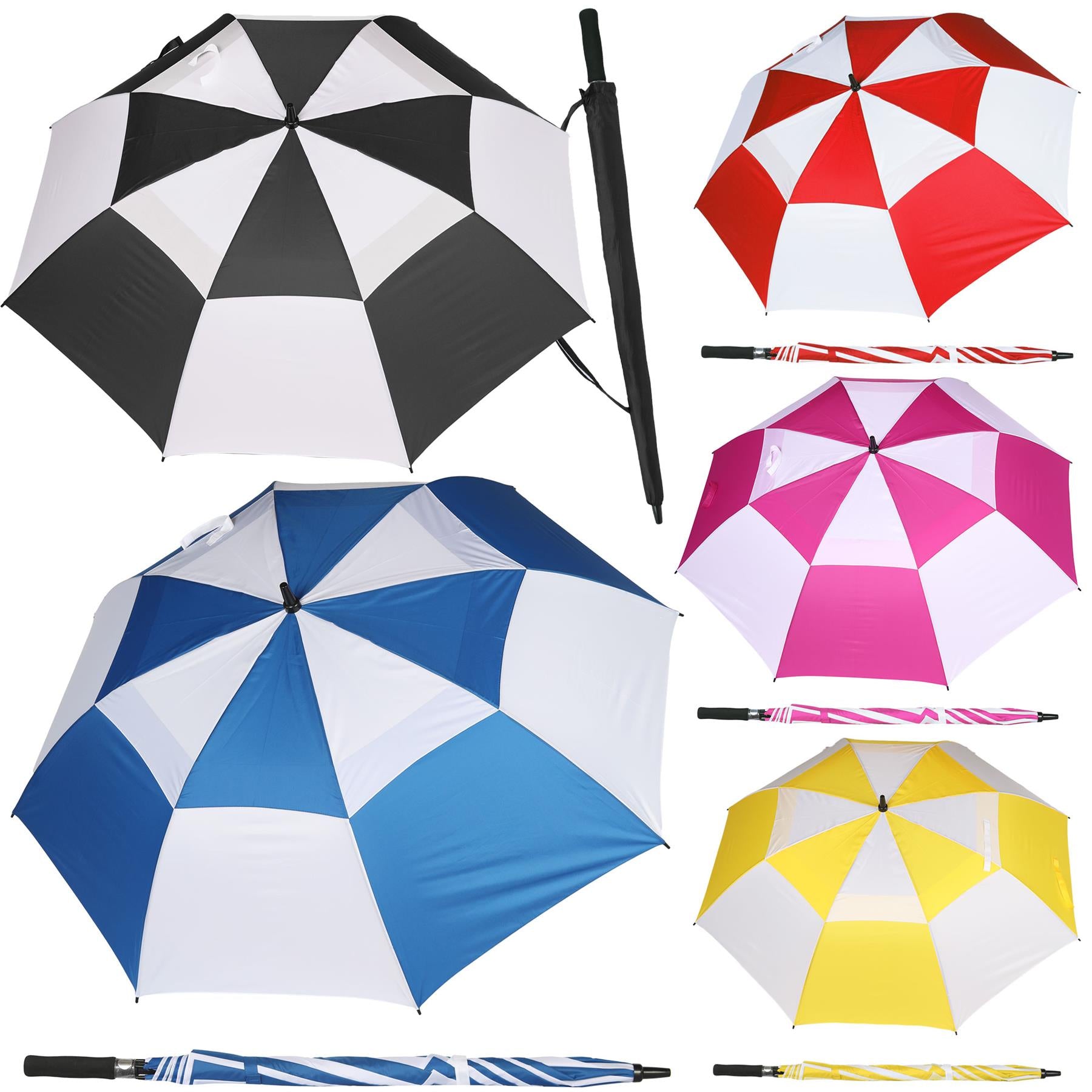 A2Z Golf Umbrella Auto Open Wind Rain Resitant 152cm Double Canopy Vented Brolly