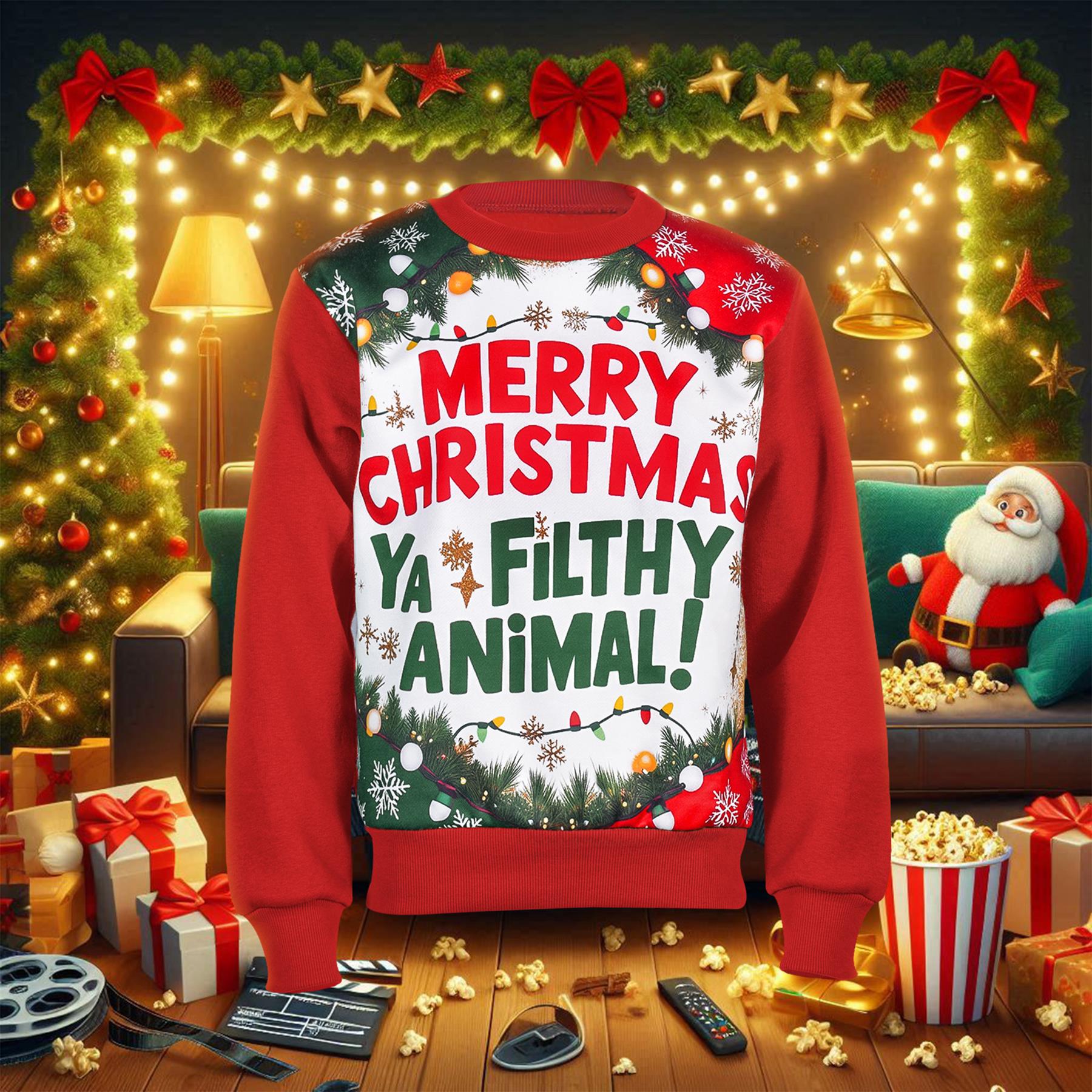 Kids Girls Boys Merry Christmas Ya Filthy Animal Jumper Hoodies Xmas Sweatshirts