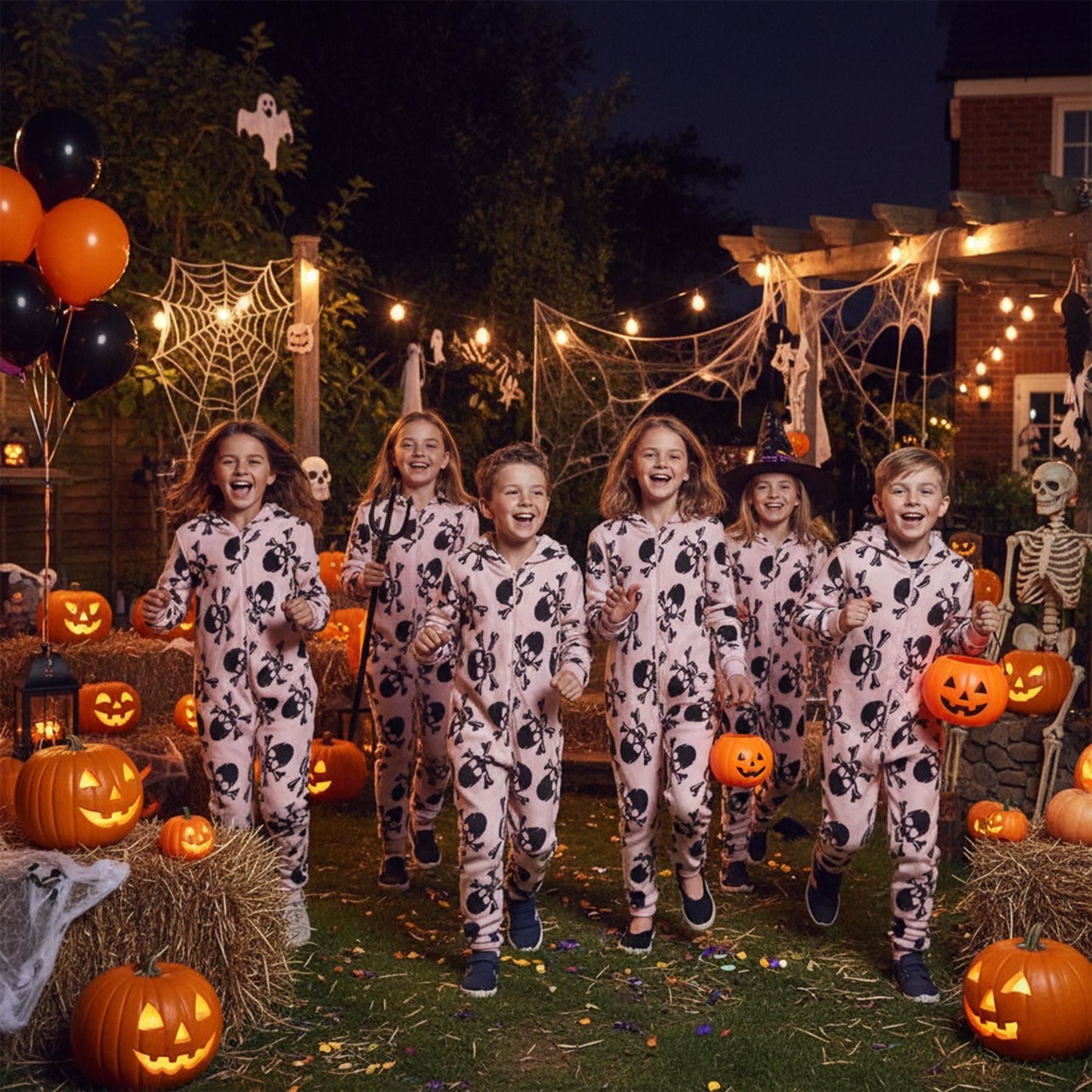 Kids Girls Boys One Piece Halloween Print Onesie