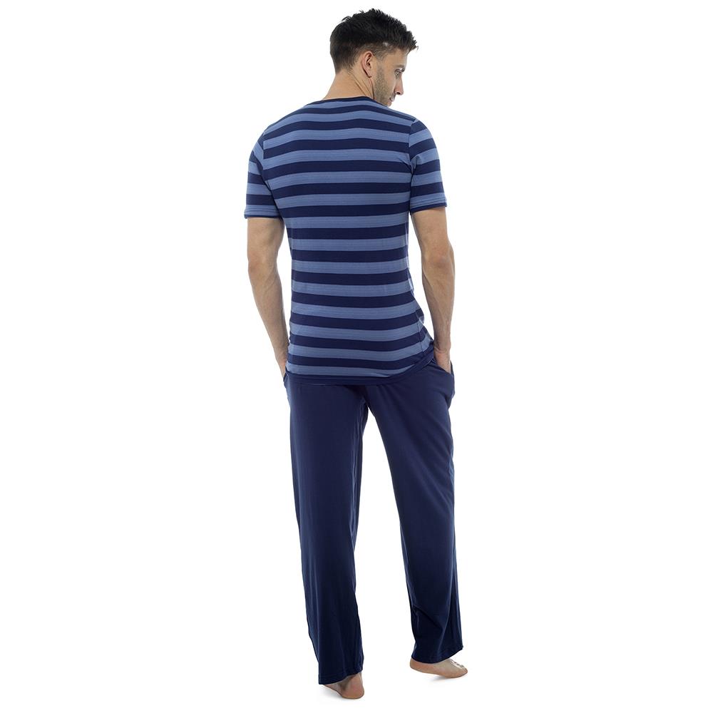 A2Z Men's Cotton Jersey Striped Pyjama Short Sleeve Tee Sleepwear Loungewear Pjs