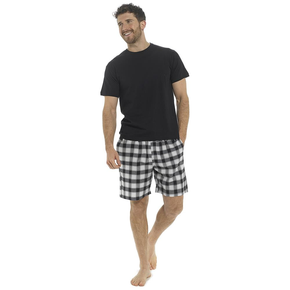 A2Z Mens Pyjamas Jersey Short Sleeve T-Shirt Woven Check Shorts Pyjamas Top Set