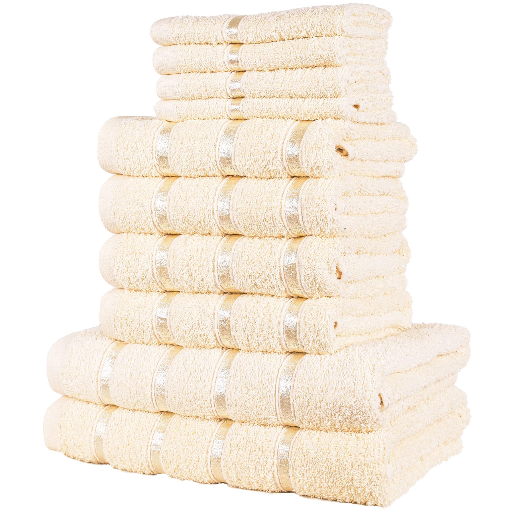 Luxurious 10 Piece Towel Bale Set 100% Cotton Super Soft Absorbent 500 GSM