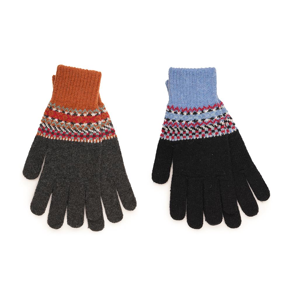 Mens Gloves 2 Pack Men Winter Warm Fairisle Wool Gloves One Size Soft Mittens