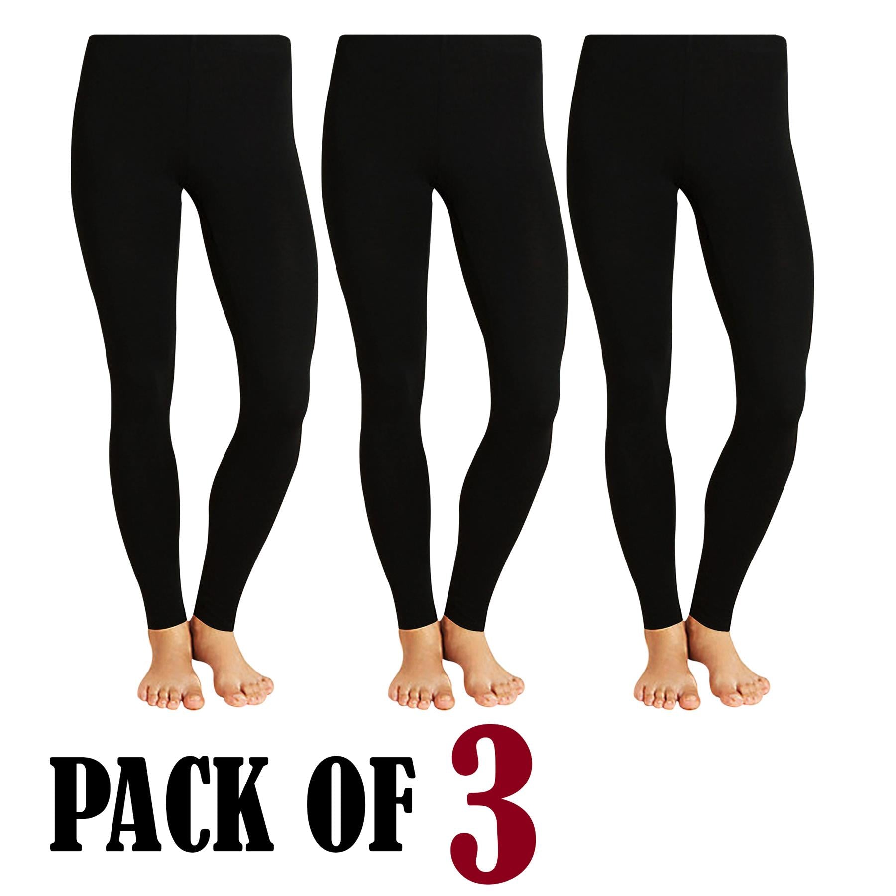 A2Z Ladies 3 Pack Thermal Legging Soft Elasticated Waist Winter Warm Leggings