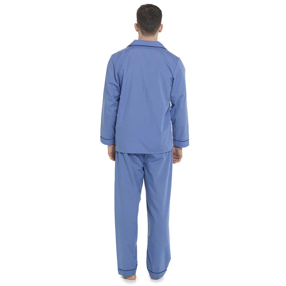 Men's Traditional Pyjama Set Button Through Contrast Sleepwear Loungewear Dress