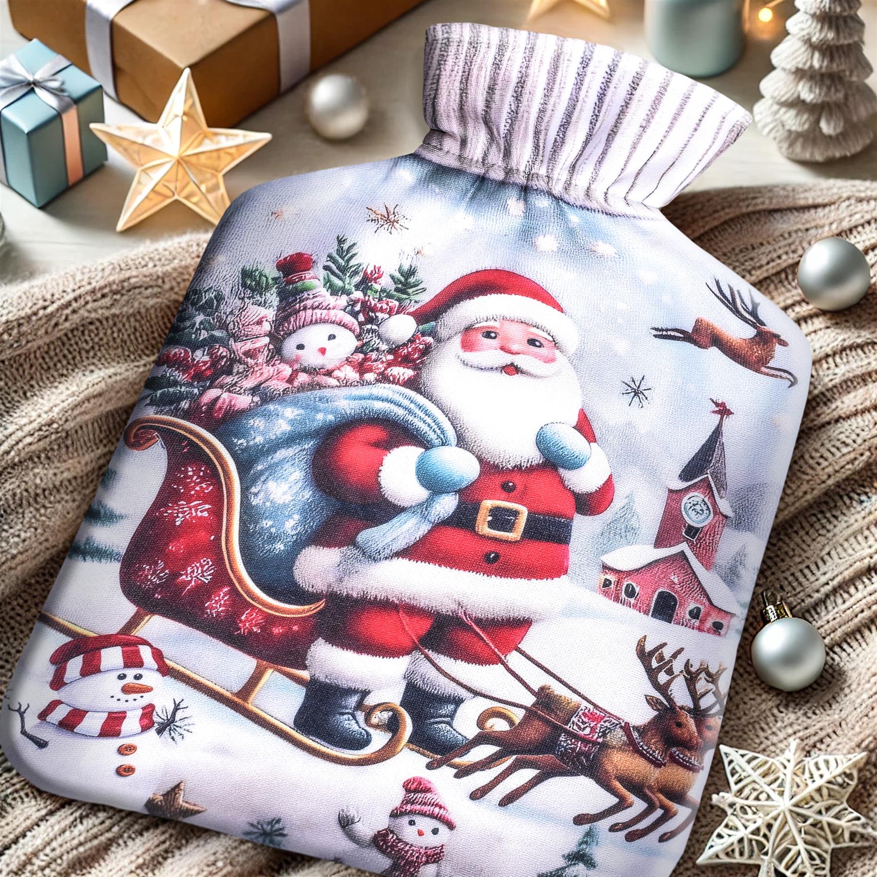 A2Z Christmas Santa Claus Novelty Hot Water Bottles 2L Pain Relief Heat Therapy