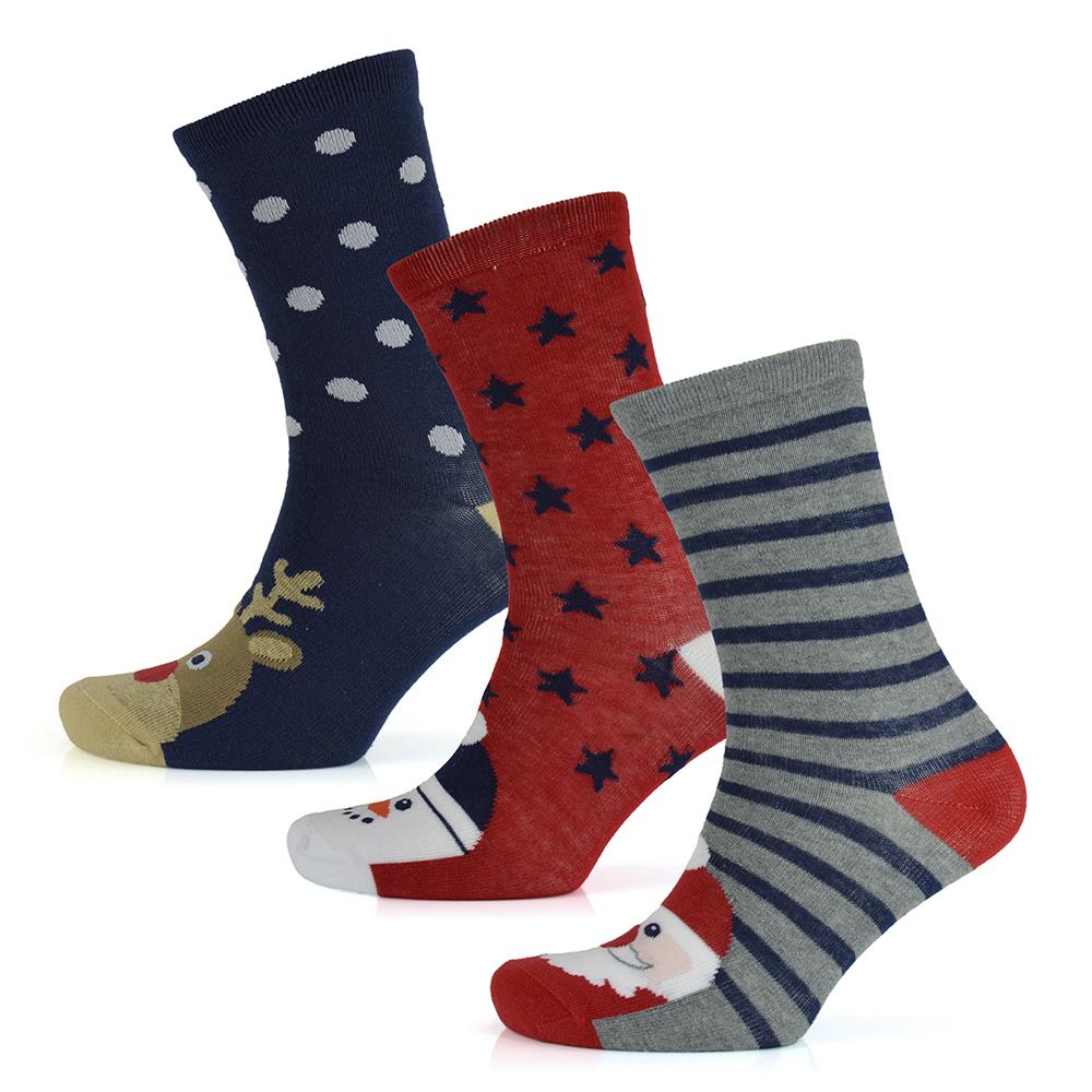 A2Z 3 Pack Ladies Mens Christmas Novelty Pattern Socks Stylish Soft Xmas Socks