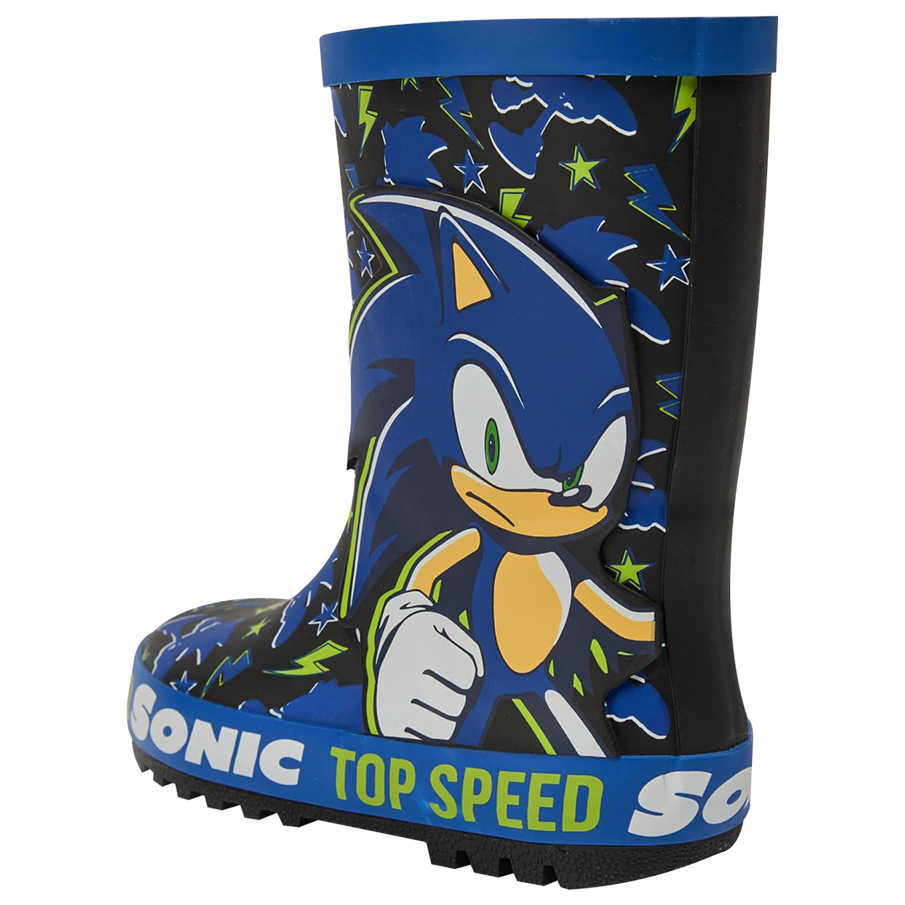 Kids Boys Sonic Rain Boot Anti-Skid Rubber Wellies Officially Licensed Snow Boot