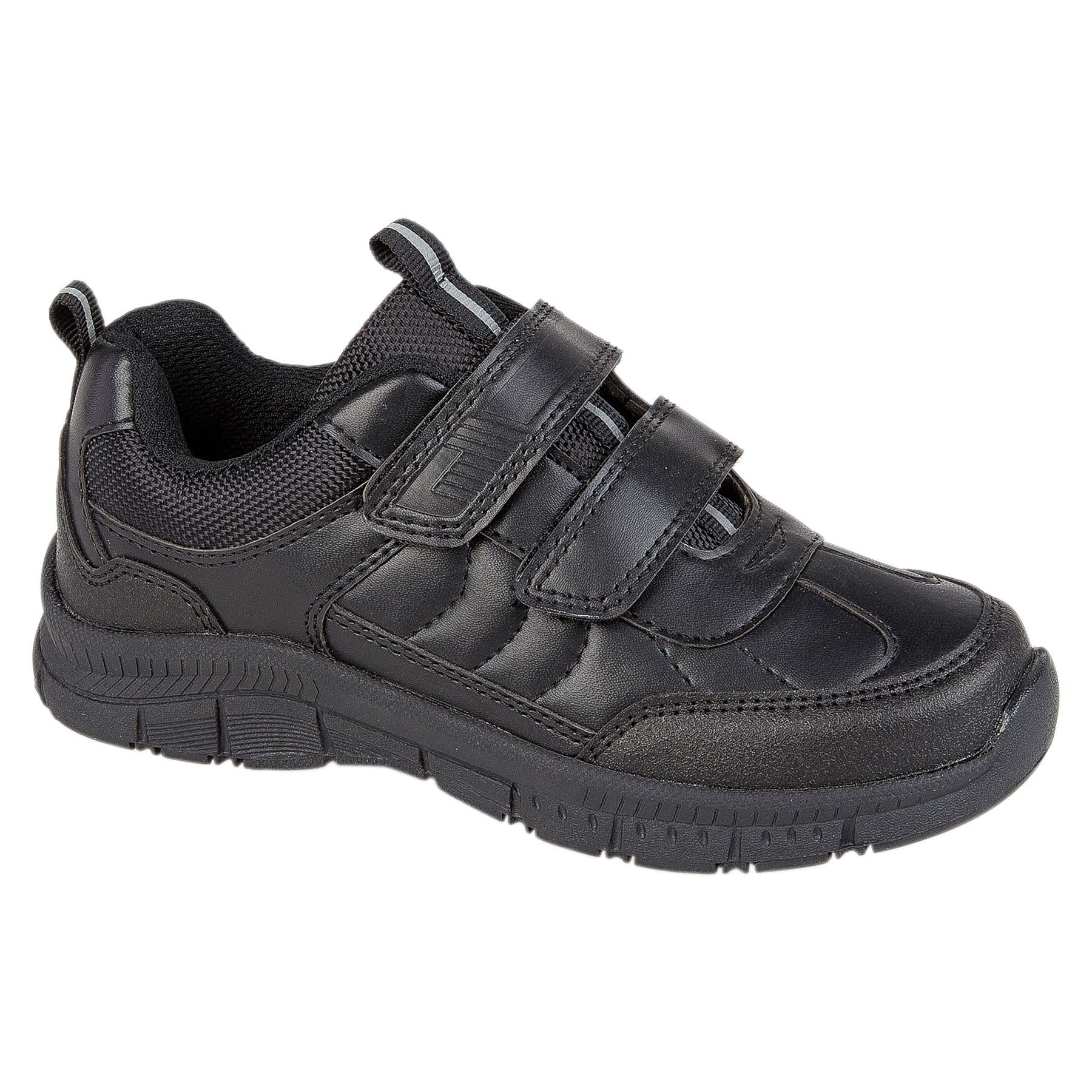 Boys School Shoes Wide Fit Walking Sneaker Kids Touch Fasten Athletic Trainers