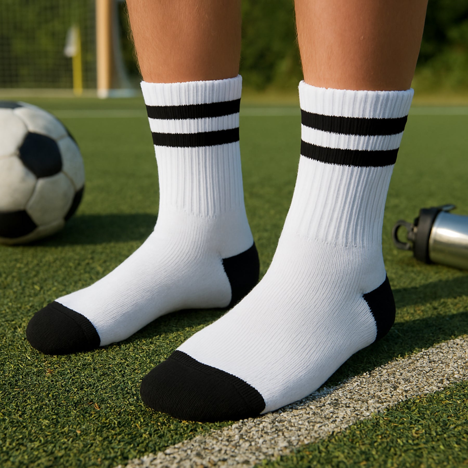 A2Z 4 Kids Boys 6 Pack Striped Crew Socks Cotton Athletic Sports Socks