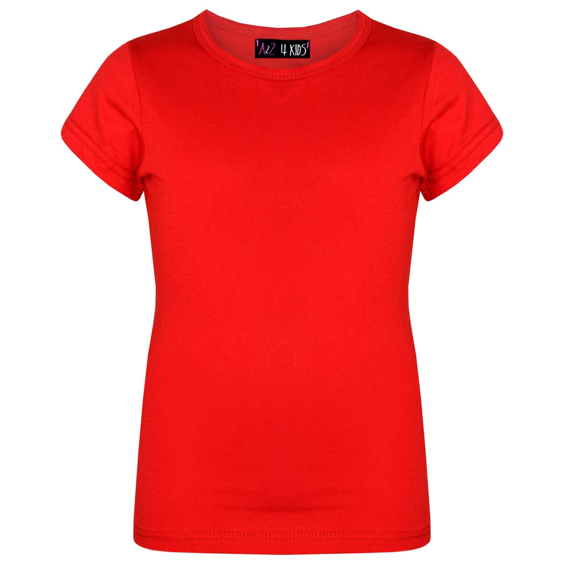 Girls 100% Cotton Plain School T Shirt