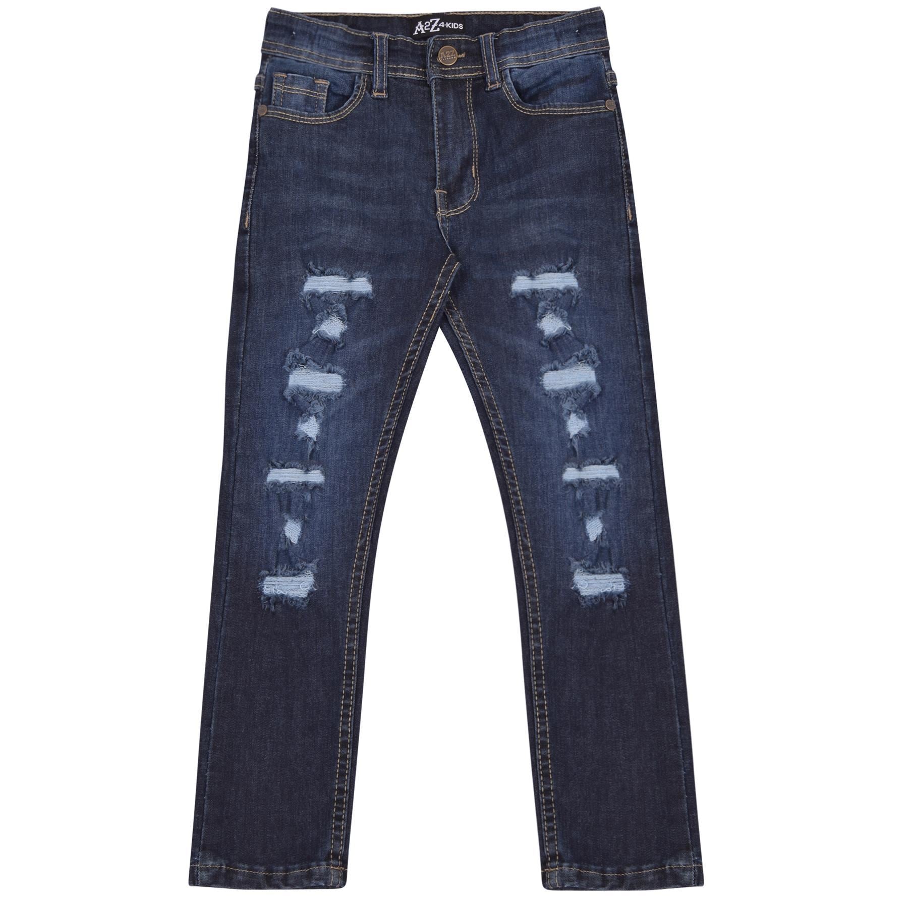 A2Z 4 Kids Jeans Lightweight Denim Ripped Skinny Stretch Comfort Jeans Pants