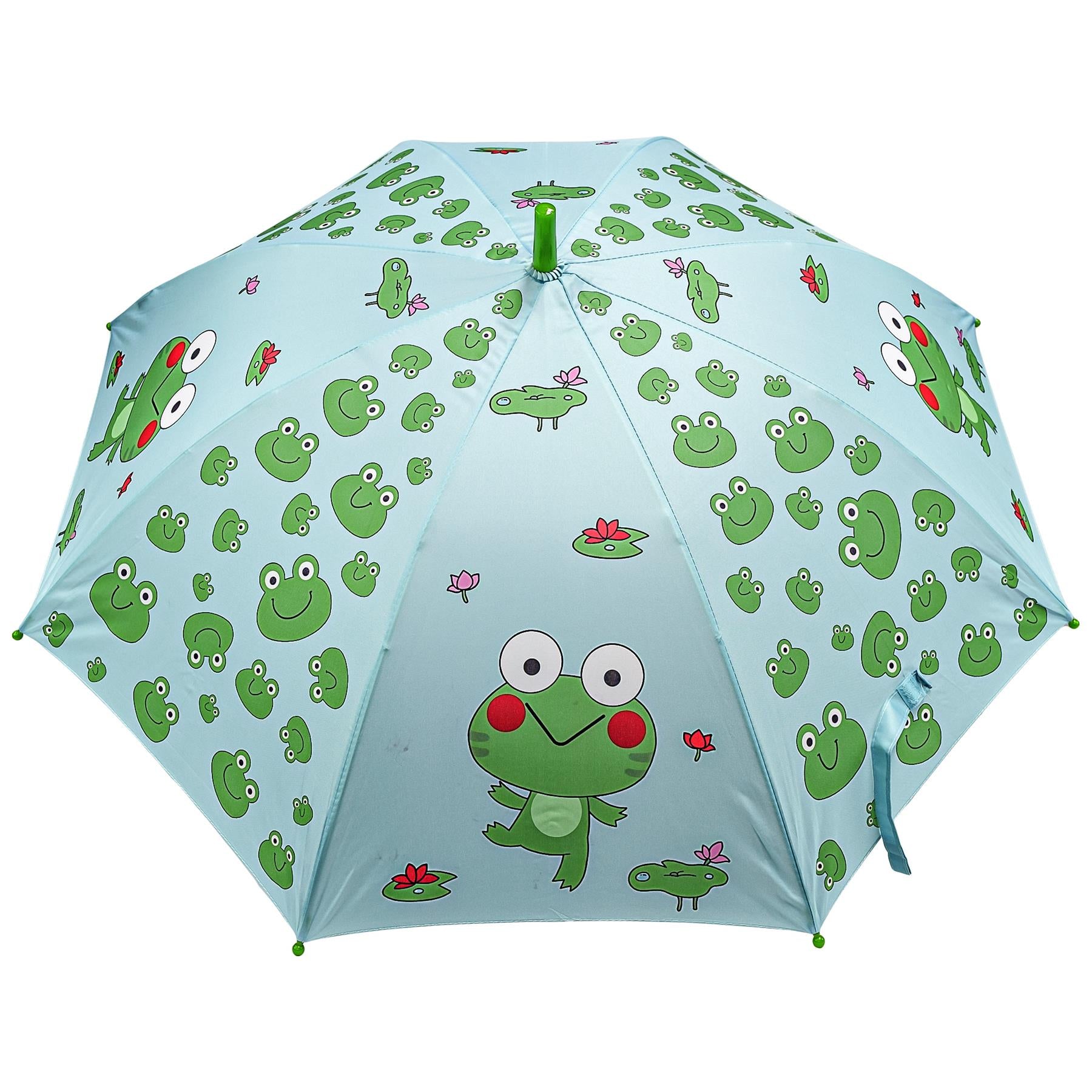 A2Z 4 Kids Stick Umbrella Frog Walking Umbrellas Water Proof Brolly 96cm Canopy